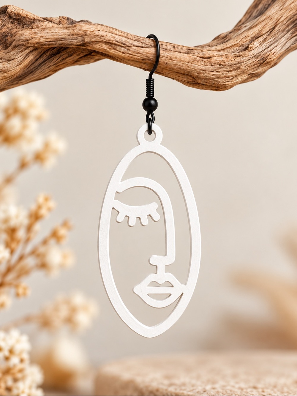 Abstract Face Earring - Picture 2 of 3